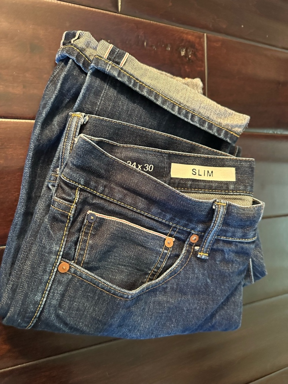Gap Japanese Selvedge Denim Jeans Slim Fit 34x30 Raw Style Fade